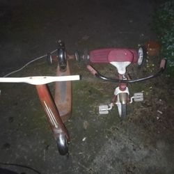 Vintage Radio Flyer Tricycle And Scooter 