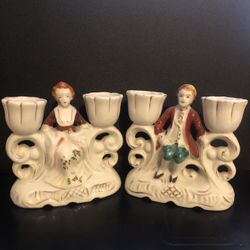 2 Antique Candlestick Holders