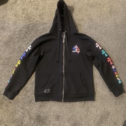 Chrome Hearts Multicolor Cross Zip-Up Hoodie – Size Medium