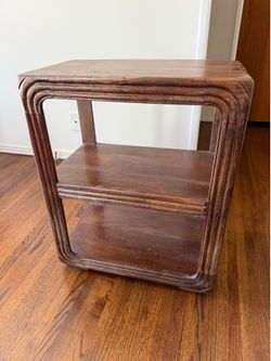 Brown wood side accent table