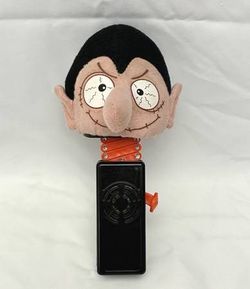 Vintage Halloween pop-up laughing vampire toy plush head spring action