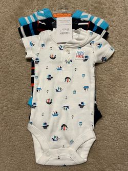 New with tags Baby Boy Newborn Onesie 3-Pack Nautical