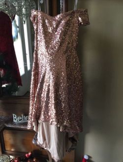 Rose gold sequin dress