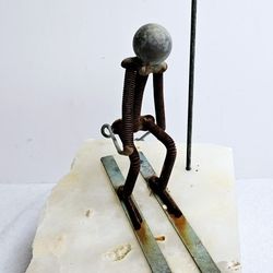 Vtg Skier Sculpture 1970s California Design By Artist John DeMott