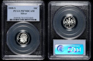 2008-S PCGS PR70DCAM Silver Roosevelt Dime 10c