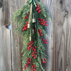 Faux Cedar Pine Berry Swag, Handmade