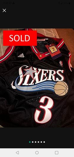 2001 Allen Iverson  Throwback Jersey  XL 🔥 RARE 🏆 SOLD