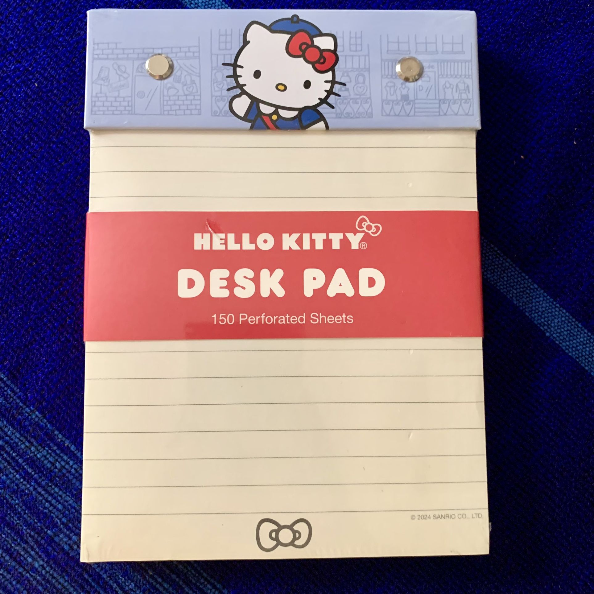 New Sanrio Hello Kitty Bonjour Paris Blue Desk Pad Notepad 150 Perforated Sheet