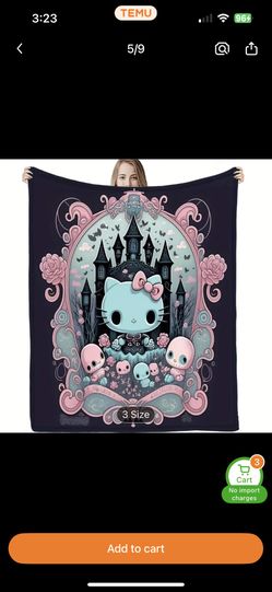 GOTH PUNK HELLO KITTY BLANKETS   ;^@