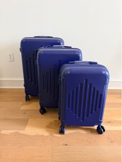 Set of 3 ABS Suitcases Trolley Design with Spinner Wheels And TSA Lock Carry On Checked Bag NEW