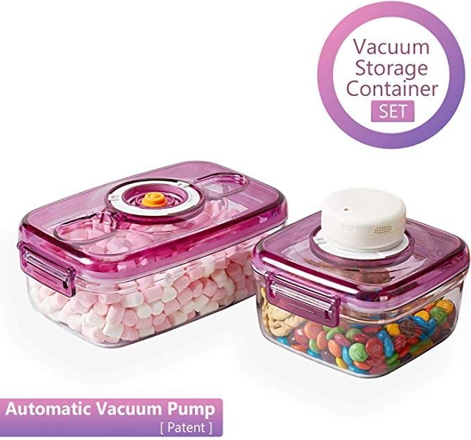 Vacuum Food Storage Containers with Lids and Automatic Pump