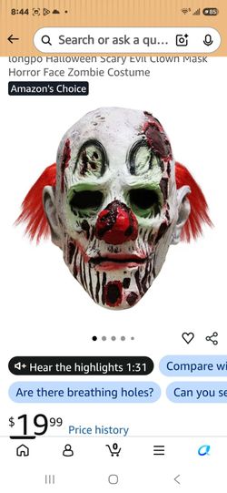 New Bozo the clown mask for Adults.