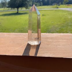 35G Natural clear quartz  crystal energy column
