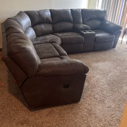 Black/Grey Recliner Couch