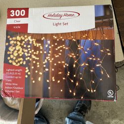 Clear 300ct Icicle Light Se New 