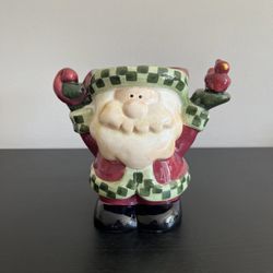 Cobble Creek Santa Gardener Tart Burner Candle Holder Ceramic 6 Inch