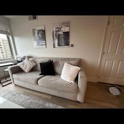 West Elm Sofa/ Couch with Pillows 