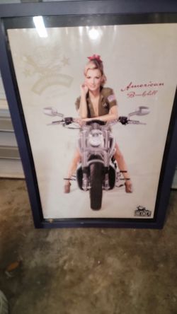 Harley Davidson promotional framed poster