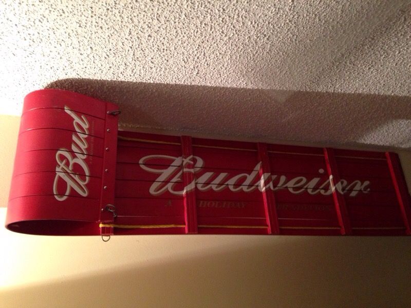 5FT ANTIQUE BUDWEISER TOBOGGAN SLED SIGN