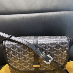 GOYARD GOYARDINE BELVEDERE II BLACK PM MESSENGER BAG