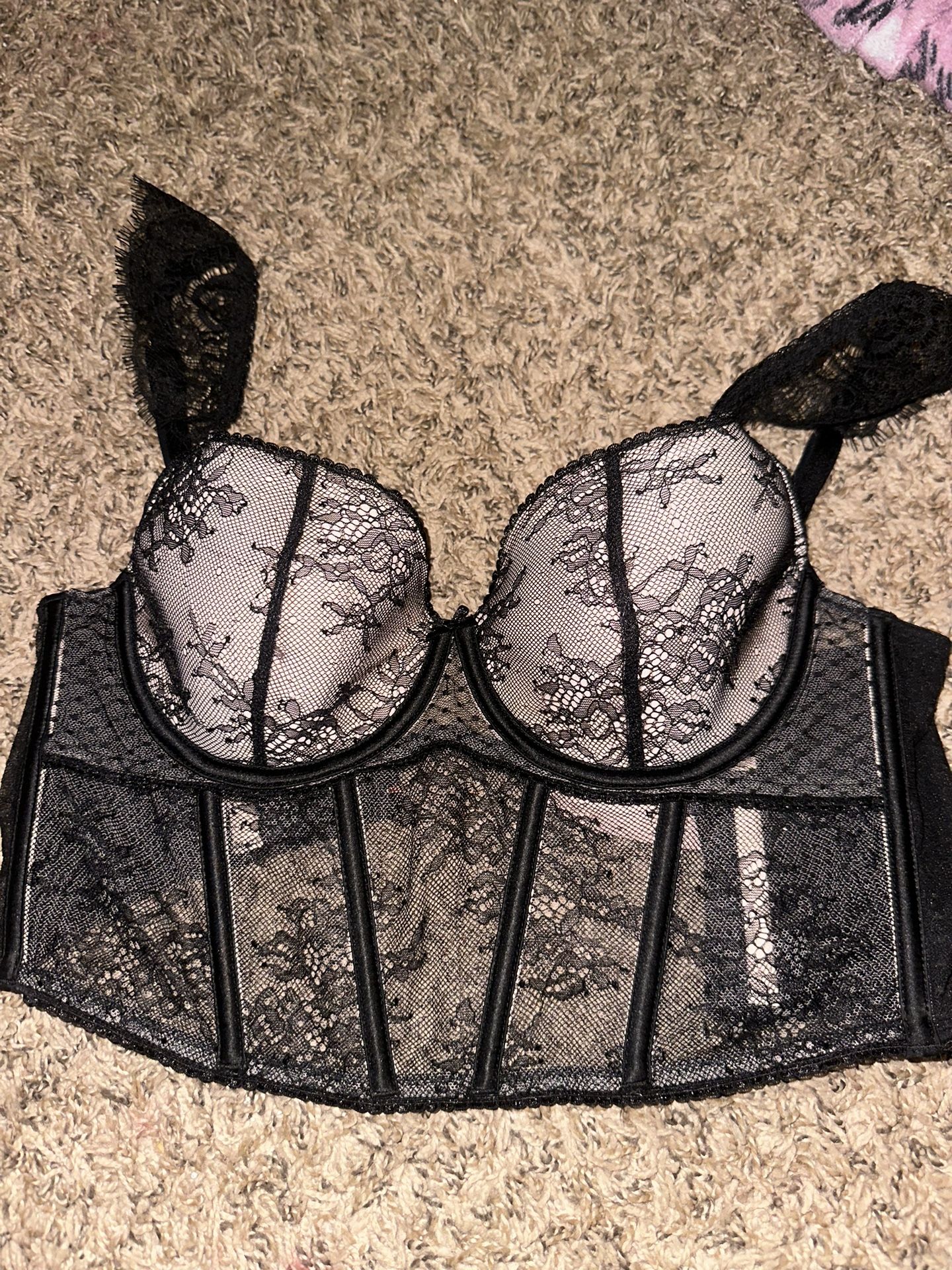 DREAM ANGELS Lace Cap-Sleeve Corset Top