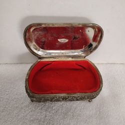 Vintage Old Zinc-Alloy Japanese Jewelry Box - 3 1/2 By 2 By 1 1/2 Inches 