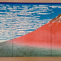 Japanese Ukiyo-e Style Wall Art – “Red Fuji” / Akafuji