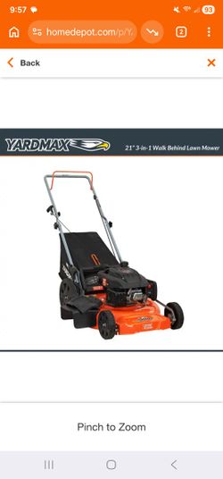 YARDMAX
21 in. 170cc 3-in-1 Gas Walk Behind Push Lawn Mower with High Rear Wheels