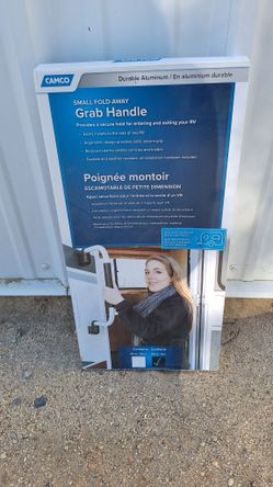 Camco Small Fold-Away Grab Handle for RVs.