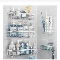 Shower Caddy. Silver. N. Jones And Horse 