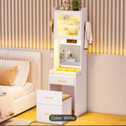 Lighted Vanity Makeup Desk Table With Chair 