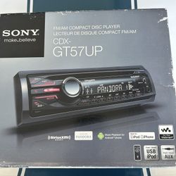 Sony FMAM compact displayer. CD X – GT57UP car stereo.
