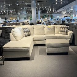 Ivory 2pc Chaise Sectional Couch