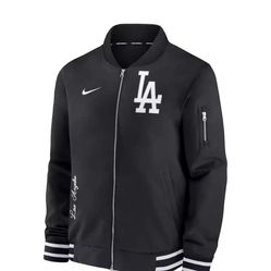 Men's Los Angeles Dodgers Nike Black Authentic Collection Full-Zip Bomber Jacket Size Medium New With Tags 