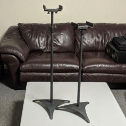 Pair of Adjustable Height Metal Speaker Stands – Fits Bookshelf/Surround Speakers $35