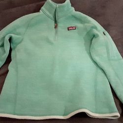 PATAGONIA **GIRL'S 1/4 ZIP PULL-OVER **Sz  MEDIUM  (10)*TEAL