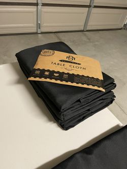 BRILLMAX 6 Pack Black Round Tablecloths 108 Inch - Circle Bulk Linen Polyester Fabric Washable Table Cloth Cover for Wedding Reception Banquet Birthda
