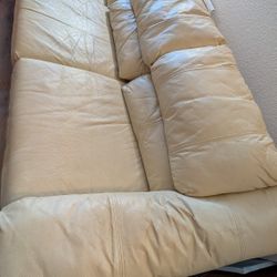 White Leather Couch 