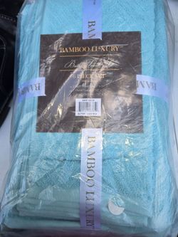 Bamboo Luxury 6-Piece Bath Towel Set Light Blue