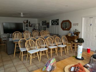 Solid Wood dining and counter chairs $20 each
