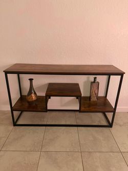 Industrial Wood and Metal Console Table