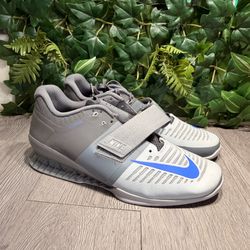 Nike Romaleos 3 Men Size 12  852933-001 Cool Grey Racer Blue Weightlifting Shoes