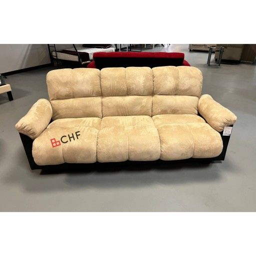 Faux Leather Frame Microfiber/Microsuede Plush Padded Click Clack Futon Armrest Sofa Bed with Storage // Limited Time Offer