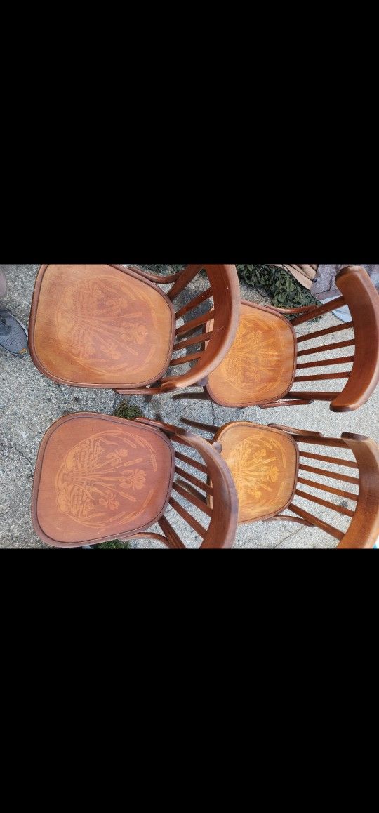 Set Of Four Vintage Bistro Chairs/ Dining Chairs