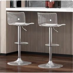 Set of 2 Acrylic Bar Stools