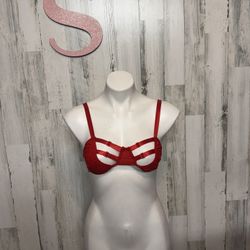 PrettyLittleThing Red Strappy Cutout Bra - Size S