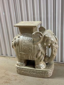 Vintage elephant garden stool /  Plant stand large