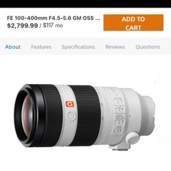 Sony FE 100–400mm f/4.5–5.6 GM OSS lens (Sony G Master series)