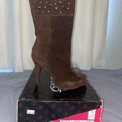 Brown High Heel Boots Size 8