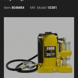 ESCO/EQUIPMENT SUPPLY CO Bottle Jack: Steel, Trigger, Air/Mechanical, 20 ton Load Capacity, NPT